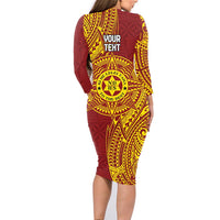 Personalised Tonga Niuatoputapu High School Family Matching Long Sleeve Bodycon Dress and Hawaiian Shirt Special Kupesi Pattern LT9 - Polynesian Pride