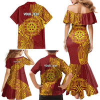 Personalised Tonga Niuatoputapu High School Family Matching Mermaid Dress and Hawaiian Shirt Special Kupesi Pattern LT9 - Polynesian Pride