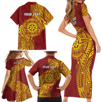 Personalised Tonga Niuatoputapu High School Family Matching Short Sleeve Bodycon Dress and Hawaiian Shirt Special Kupesi Pattern LT9 - Polynesian Pride