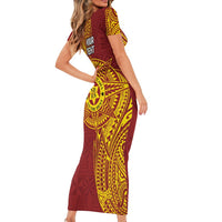 Personalised Tonga Niuatoputapu High School Family Matching Short Sleeve Bodycon Dress and Hawaiian Shirt Special Kupesi Pattern LT9 - Polynesian Pride