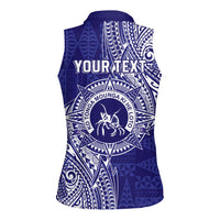 Personalised Tonga Queen Salote College Women Sleeveless Polo Shirt Kolisi Fefine 1926 Special Kupesi Pattern LT9 - Polynesian Pride