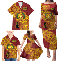 Personalised Tonga Vava'u High School Family Matching Puletasi and Hawaiian Shirt Since 1985 Special Kupesi Pattern LT9 - Polynesian Pride