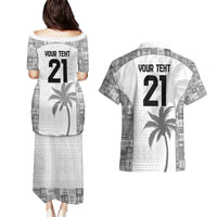 Custom Fiji Rugby Couples Matching Puletasi and Hawaiian Shirt History Champions World Cup 7s - White LT9 - Polynesian Pride