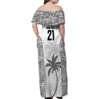 Custom Fiji Rugby Family Matching Off Shoulder Maxi Dress and Hawaiian Shirt History Champions World Cup 7s - White LT9 - Polynesian Pride