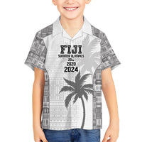 Custom Fiji Rugby Family Matching Short Sleeve Bodycon Dress and Hawaiian Shirt History Champions World Cup 7s - White LT9 Son's Shirt White - Polynesian Pride