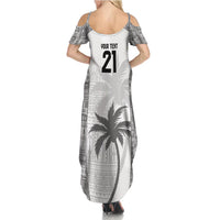 Custom Fiji Rugby Family Matching Summer Maxi Dress and Hawaiian Shirt History Champions World Cup 7s - White LT9 - Polynesian Pride