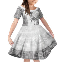Custom Fiji Rugby Family Matching Tank Maxi Dress and Hawaiian Shirt History Champions World Cup 7s - White LT9 Daughter's Dress White - Polynesian Pride