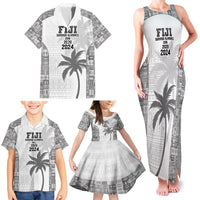 Custom Fiji Rugby Family Matching Tank Maxi Dress and Hawaiian Shirt History Champions World Cup 7s - White LT9 - Polynesian Pride
