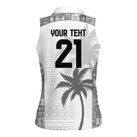 Custom Fiji Rugby Women Sleeveless Polo Shirt History Champions World Cup 7s - White LT9 - Polynesian Pride