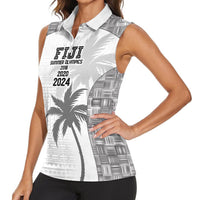 Custom Fiji Rugby Women Sleeveless Polo Shirt History Champions World Cup 7s - White LT9 - Polynesian Pride