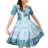 Custom Fiji Rugby Family Matching Mermaid Dress and Hawaiian Shirt History Champions World Cup 7s - Bllue LT9 Daughter's Dress Blue - Polynesian Pride