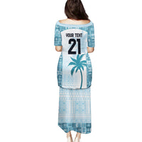 Custom Fiji Rugby Family Matching Puletasi and Hawaiian Shirt History Champions World Cup 7s - Bllue LT9 - Polynesian Pride