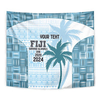 Custom Fiji Rugby Tapestry History Champions World Cup 7s - Bllue