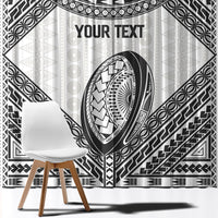 Custom Rugby Fiji National Heritage Window Curtain White Traditional Masi Inspired