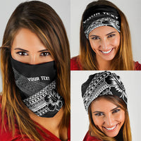 Custom Rugby Fiji Neck Gaiter Black Traditional Masi Inspired