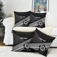 Custom Rugby Fiji Pillow Cover Black Traditional Masi Inspired