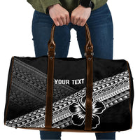 Custom Rugby Fiji Travel Bag Black Traditional Masi Inspired