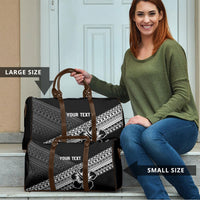 Custom Rugby Fiji Travel Bag Black Traditional Masi Inspired