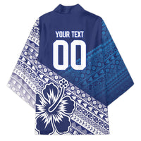 Custom Rugby Fiji Kimono Blue Traditional Masi Inspired