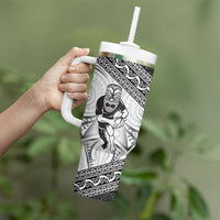 Custom Rugby New Zealand Black Fern Tumbler With Handle Niho Taniwha Inspired