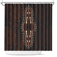 Africa Dashiki Shower Curtain African Tribal Art Mixed Polynesian Tattoo Red Color Unique LT9 Red - Polynesian Pride