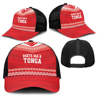 Mate Ma'a Tonga Heritage Baseball Net Cap Pacific Tribal Rugby Red Edition - Polynesian Pride