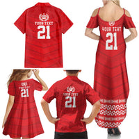 Custom Mate Ma'a Tonga Heritage Family Matching Summer Maxi Dress and Hawaiian Shirt Pacific Tribal Rugby Red Edition LT9 - Polynesian Pride