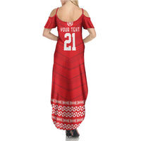 Custom Mate Ma'a Tonga Heritage Family Matching Summer Maxi Dress and Hawaiian Shirt Pacific Tribal Rugby Red Edition LT9 - Polynesian Pride