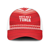 Mate Ma'a Tonga Heritage Mesh Trucker Cap Pacific Tribal Rugby Red Edition - Polynesian Pride