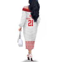 Custom Mate Ma'a Tonga Heritage Family Matching Off The Shoulder Long Sleeve Dress and Hawaiian Shirt Pacific Tribal Rugby White Edition LT9 - Polynesian Pride