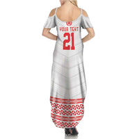 Custom Mate Ma'a Tonga Heritage Family Matching Summer Maxi Dress and Hawaiian Shirt Pacific Tribal Rugby White Edition LT9 - Polynesian Pride