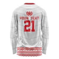 Custom Mate Ma'a Tonga Heritage Long Sleeve Shirt Pacific Tribal Rugby White Edition - Polynesian Pride
