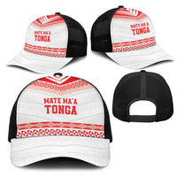 Mate Ma'a Tonga Heritage Mesh Trucker Cap Pacific Tribal Rugby White Edition - Polynesian Pride