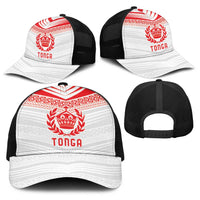 Pacific Rugby Spirit Baseball Net Cap Tonga Ngatu Pride White Edition - Polynesian Pride