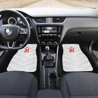 Custom Pacific Rugby Spirit Car Mats Tonga Ngatu Pride White Edition - Polynesian Pride