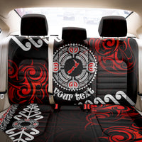 New Zealand Waitangi Day Personalised Back Car Seat Cover Aotearoa Te Ra O Waitangi With Maori Tattoo LT9 - Polynesian Pride