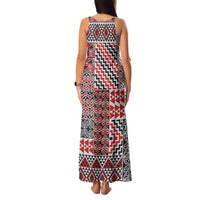 Aotearoa Kowhaiwhai Taniko Patchwork Motifs Family Matching Tank Maxi Dress and Hawaiian Shirt LT9 - Polynesian Pride