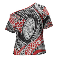 Aotearoa Maori Rugby Tribal Tattoo Cross Shoulder Shirt Kowhaiwhai Taniko Patchwork Motifs LT9 - Polynesian Pride