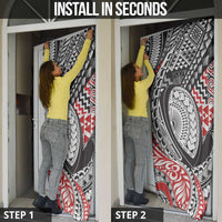 Aotearoa Maori Rugby Tribal Tattoo Door Cover Kowhaiwhai Taniko Patchwork Motifs LT9 - Polynesian Pride