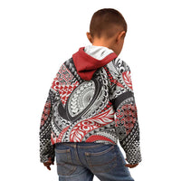 Aotearoa Maori Rugby Tribal Tattoo Kid Hoodie Kowhaiwhai Taniko Patchwork Motifs LT9 - Polynesian Pride