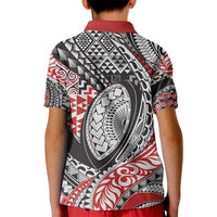 Aotearoa Maori Rugby Tribal Tattoo Kid Polo Shirt Kowhaiwhai Taniko Patchwork Motifs LT9 - Polynesian Pride