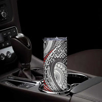 Aotearoa Maori Rugby Tribal Tattoo Skinny Tumbler Kowhaiwhai Taniko Patchwork Motifs LT9 - Polynesian Pride
