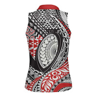 Aotearoa Maori Rugby Tribal Tattoo Women Sleeveless Polo Shirt Kowhaiwhai Taniko Patchwork Motifs LT9 - Polynesian Pride