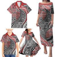 Aotearoa Maori Tribal Tattoo Family Matching Puletasi and Hawaiian Shirt Kowhaiwhai Taniko Patchwork Motifs LT9 - Polynesian Pride