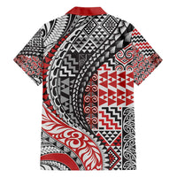Aotearoa Maori Tribal Tattoo Family Matching Short Sleeve Bodycon Dress and Hawaiian Shirt Kowhaiwhai Taniko Patchwork Motifs LT9 - Polynesian Pride