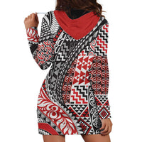 Aotearoa Maori Tribal Tattoo Hoodie Dress Kowhaiwhai Taniko Patchwork Motifs LT9 - Polynesian Pride