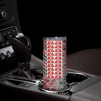 Aotearoa Maori Tribal Tattoo Skinny Tumbler Kowhaiwhai Taniko Patchwork Motifs LT9 - Polynesian Pride
