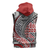 Aotearoa Maori Tribal Tattoo Sleeveless Hoodie Kowhaiwhai Taniko Patchwork Motifs LT9 - Polynesian Pride