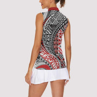 Aotearoa Maori Tribal Tattoo Women Sleeveless Polo Shirt Kowhaiwhai Taniko Patchwork Motifs LT9 - Polynesian Pride