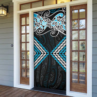 Blue Aotearoa Tukutuku Manawa Tapu Door Cover Ta Moko Toi Maori LT9 - Polynesian Pride